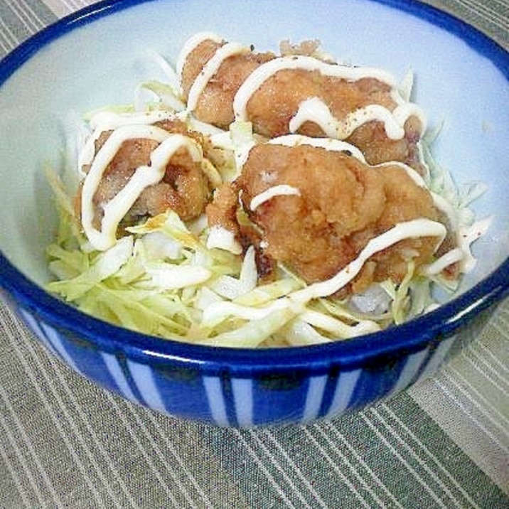 簡単☆手作りからあげ丼のたれで♪から揚げリメイク丼